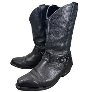 Harley Davidson Men’s Black Leather Harness Motorcycle Boots Size 12 US 91202